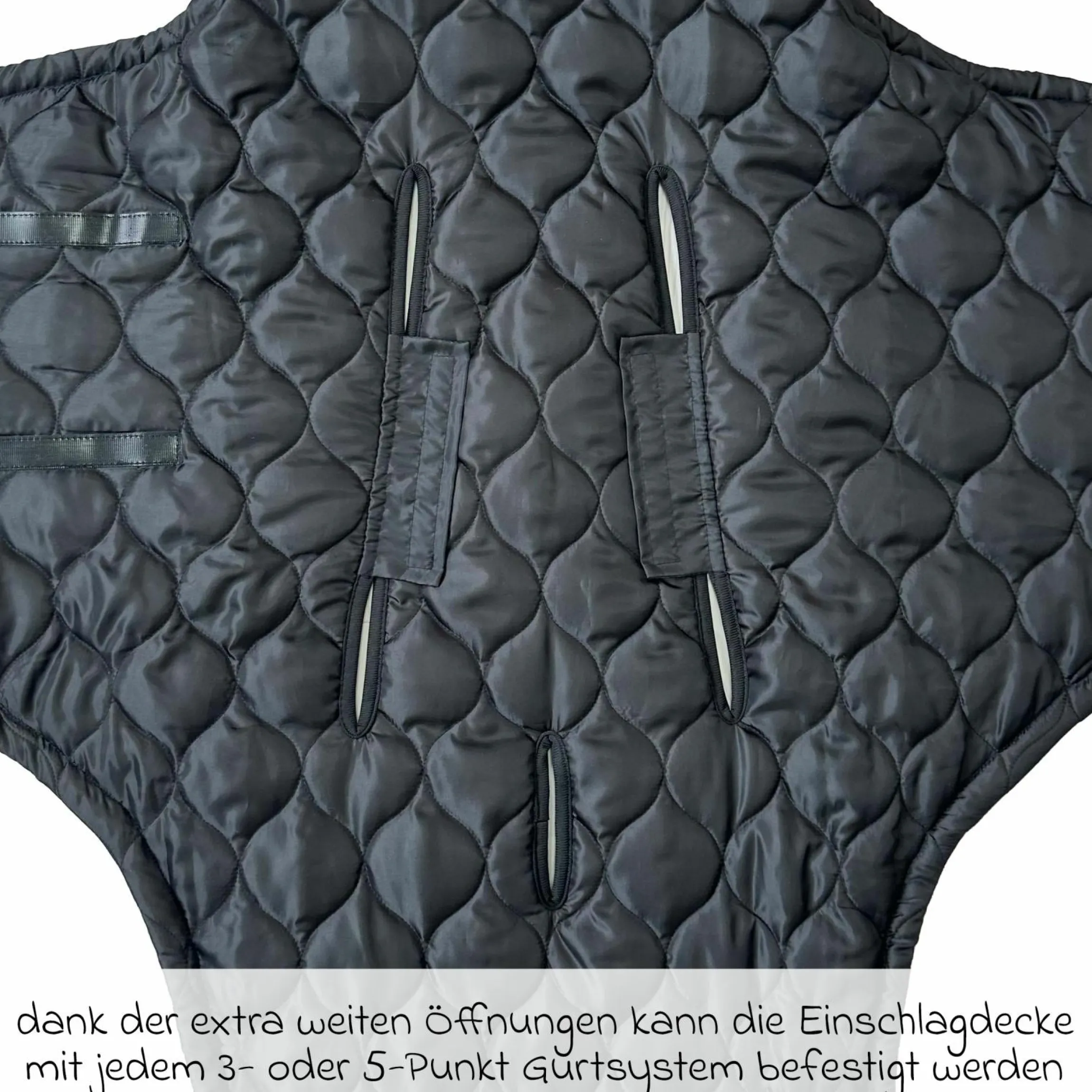 Einschlagdecke Recy Small aus 100% recyceltes Polyester für Babyschalen - Black Grey
