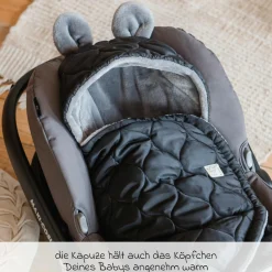 Einschlagdecke Recy Small aus 100% recyceltes Polyester für Babyschalen - Black Grey
