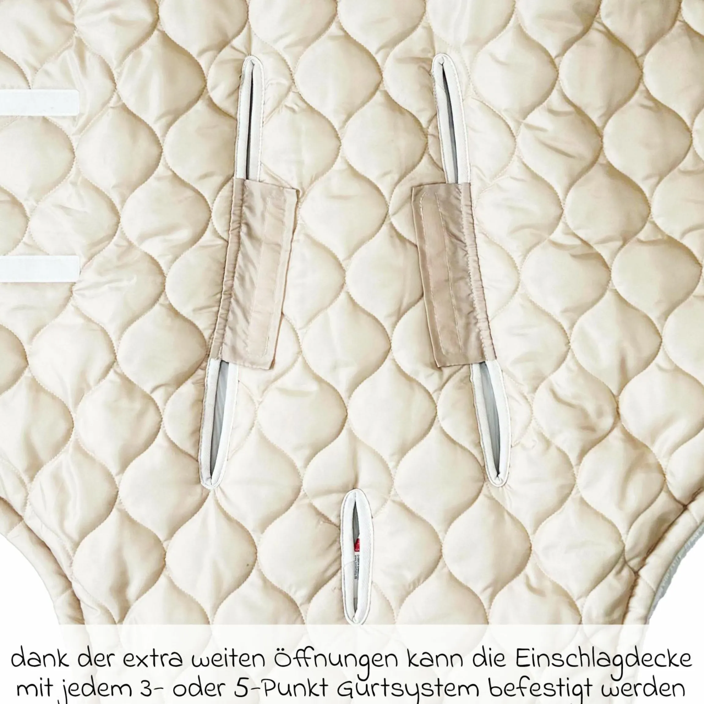 Einschlagdecke Recy Small aus 100% recyceltes Polyester für Babyschalen - Sand Cream