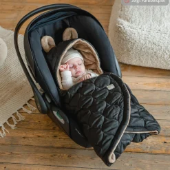 Einschlagdecke Recy Small aus 100% recyceltes Polyester für Babyschalen - Sand Cream