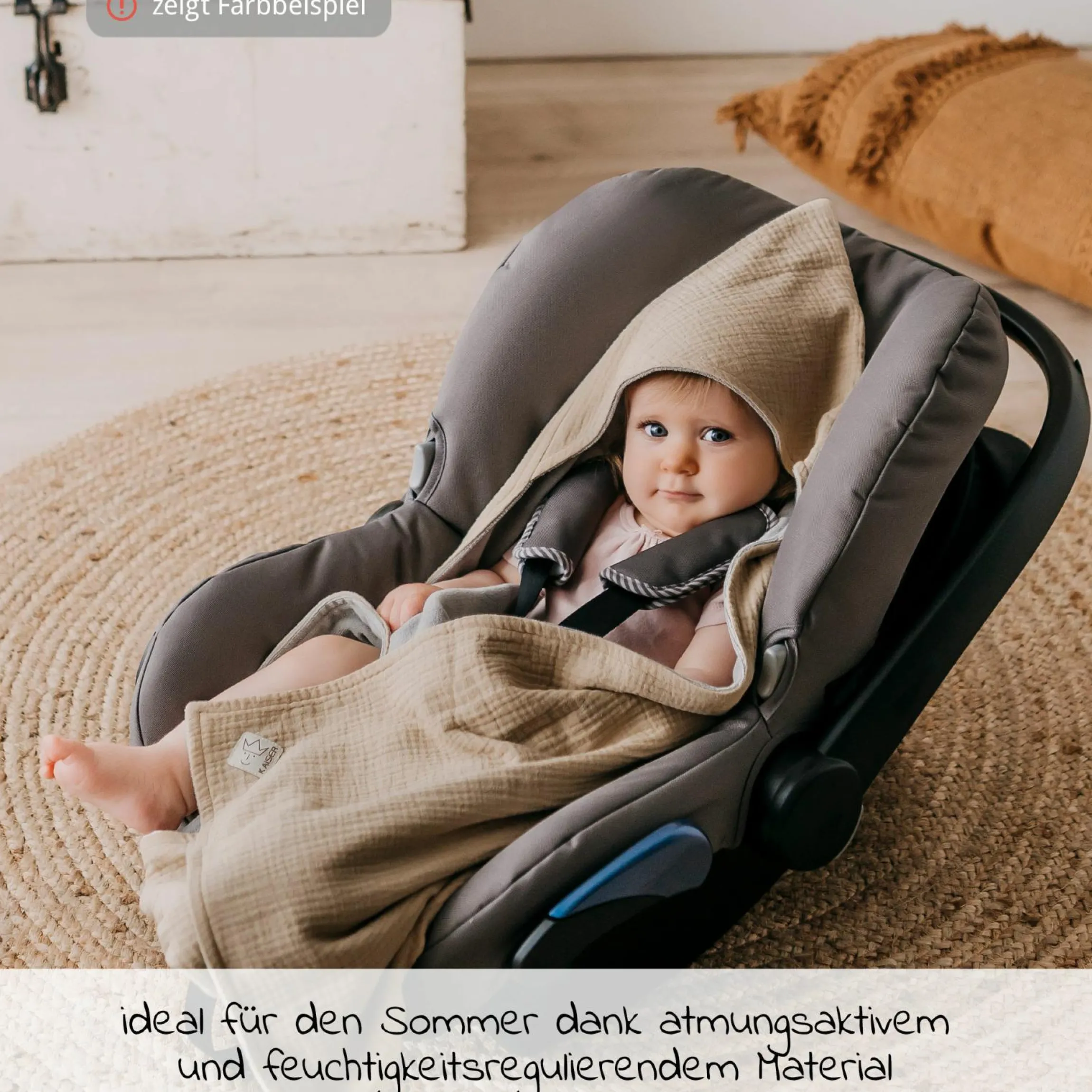 Einschlagdecke Sunny Wrap Summer für Babyschalen 85 x 85 cm - Birdal Rose