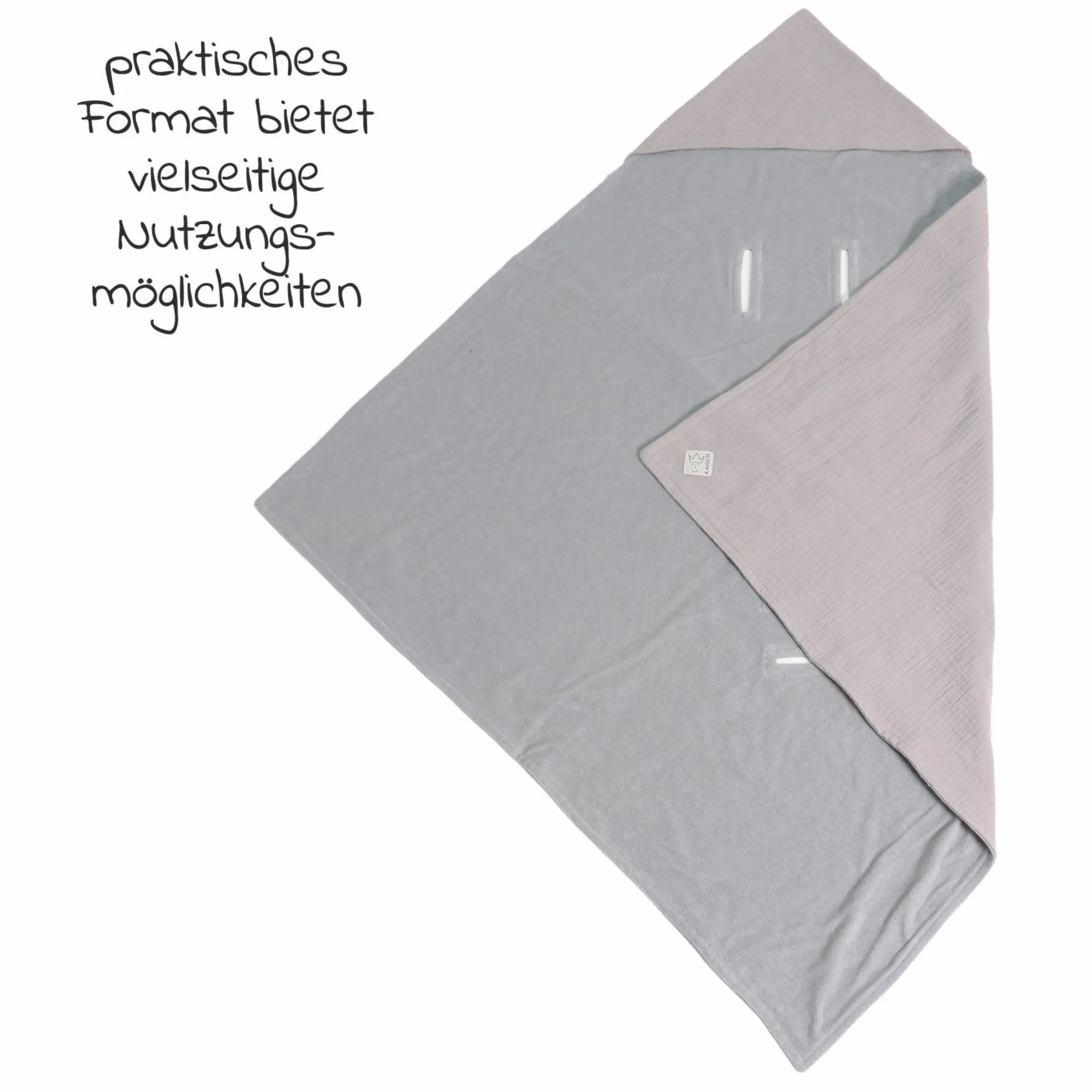 Einschlagdecke Sunny Wrap Summer für Babyschalen 85 x 85 cm - Light Grey