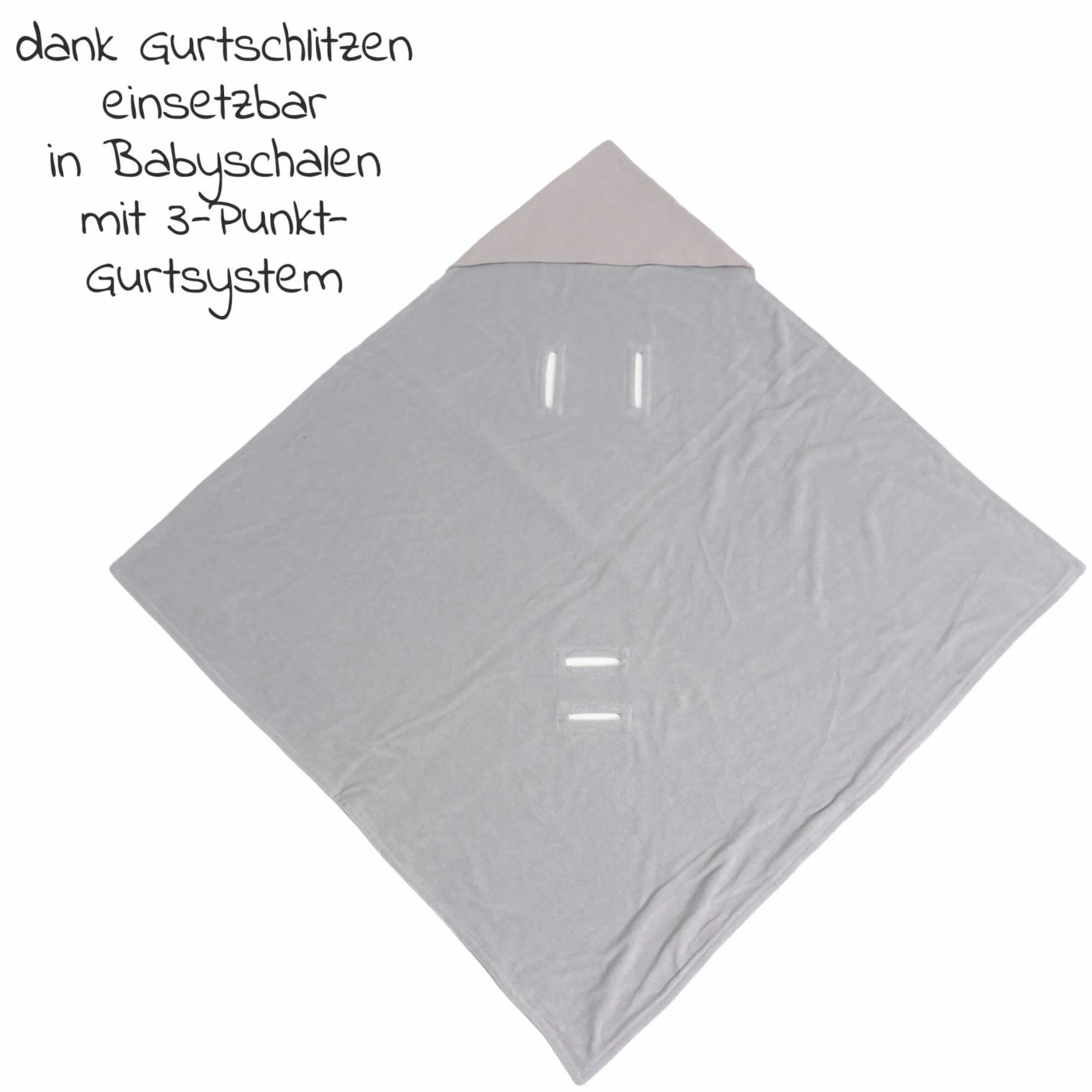 Einschlagdecke Sunny Wrap Summer für Babyschalen 85 x 85 cm - Light Grey