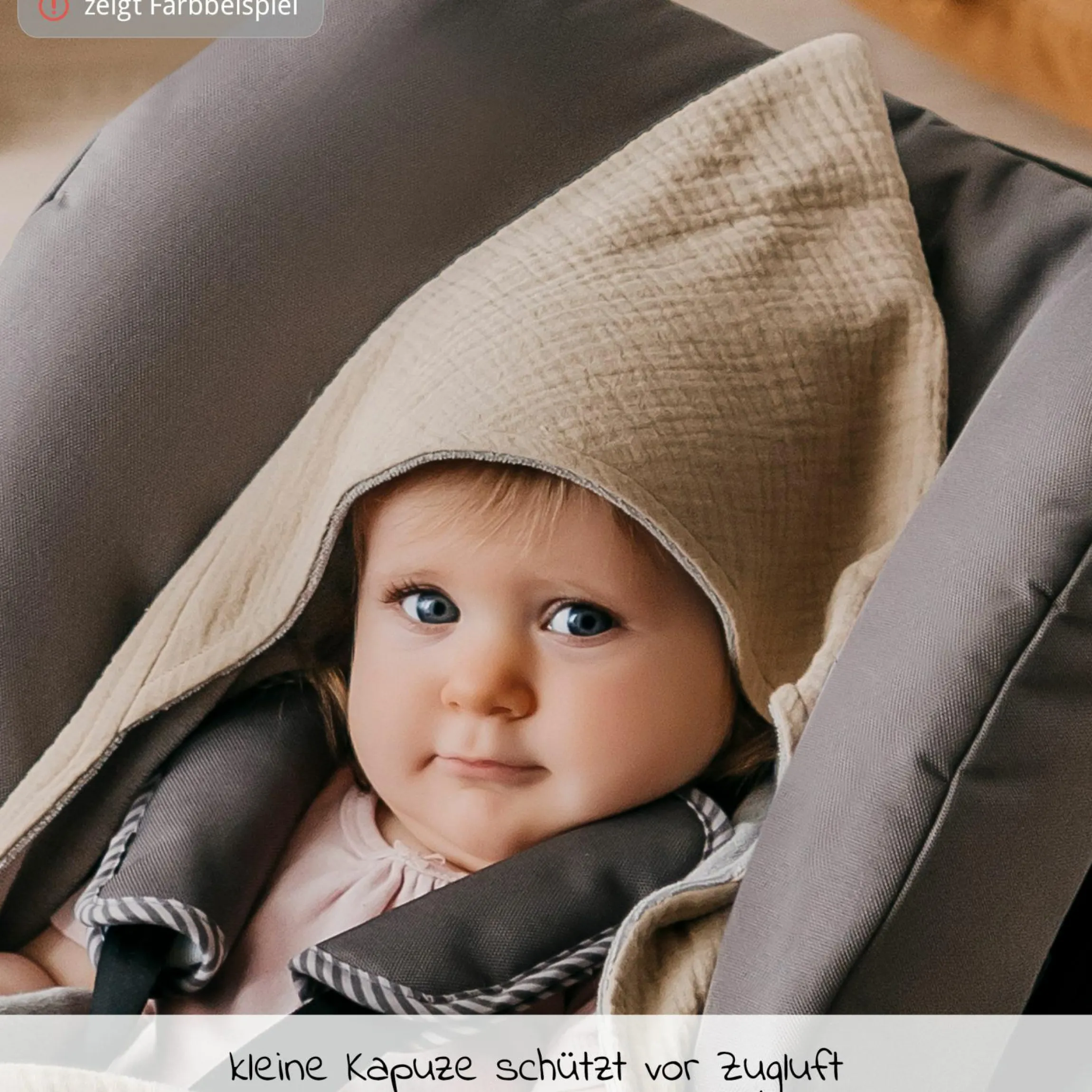 Einschlagdecke Sunny Wrap Summer für Babyschalen 85 x 85 cm - Light Grey