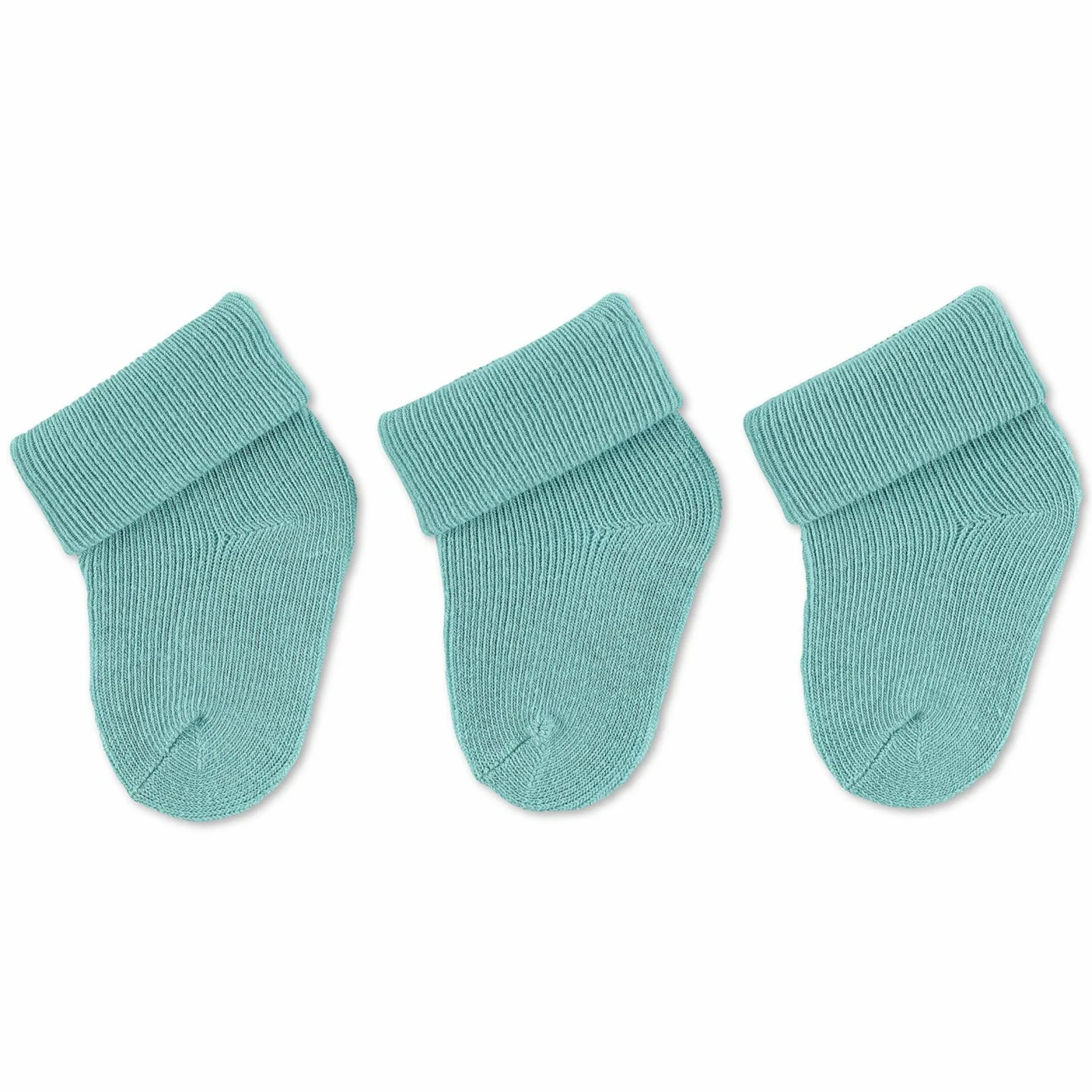 3er Pack Erstlingssocken mit Umschlag - Türkis - Gr. 0-4 Monate