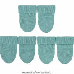 3er Pack Erstlingssocken mit Umschlag - Türkis - Gr. 0-4 Monate