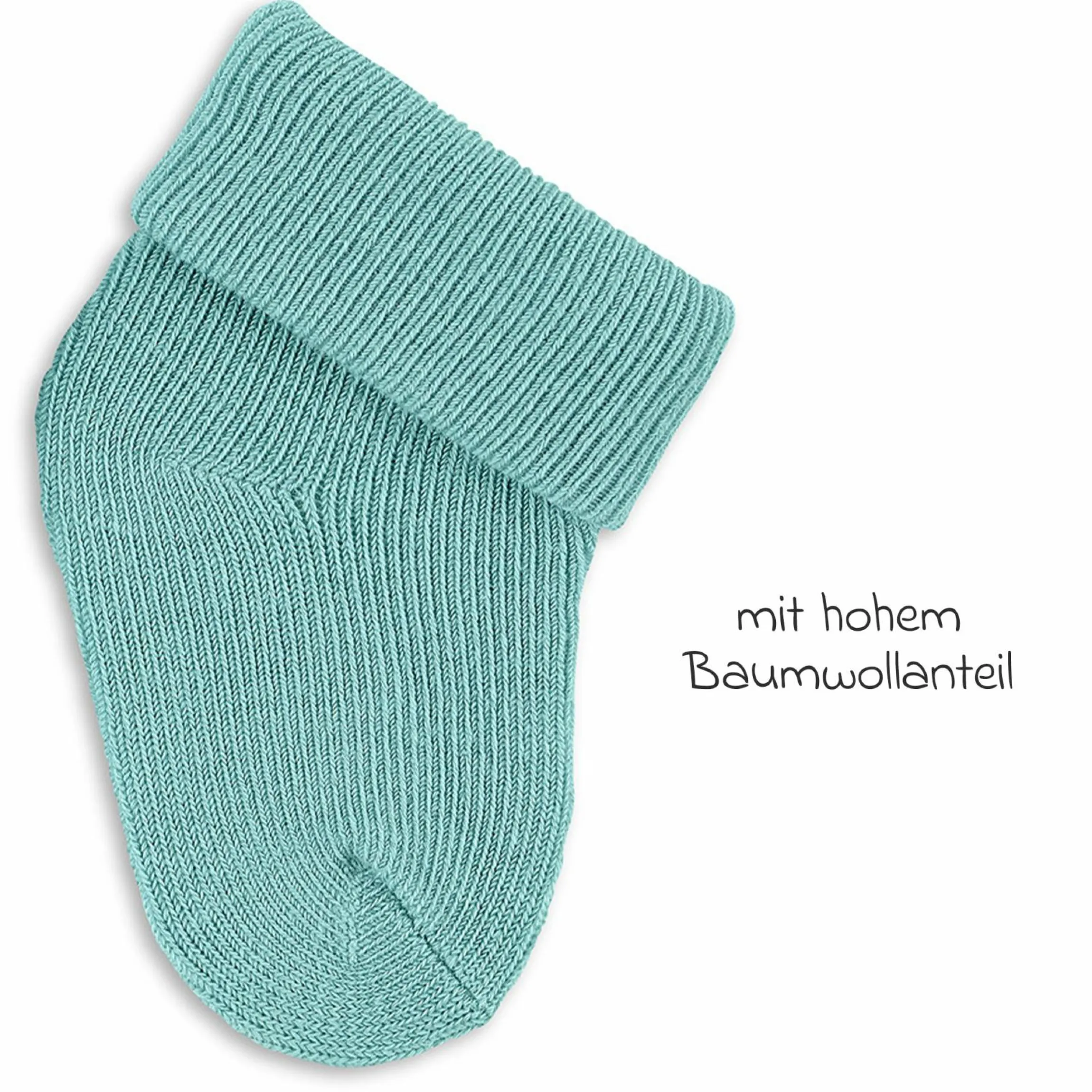 3er Pack Erstlingssocken mit Umschlag - Türkis - Gr. 0-4 Monate