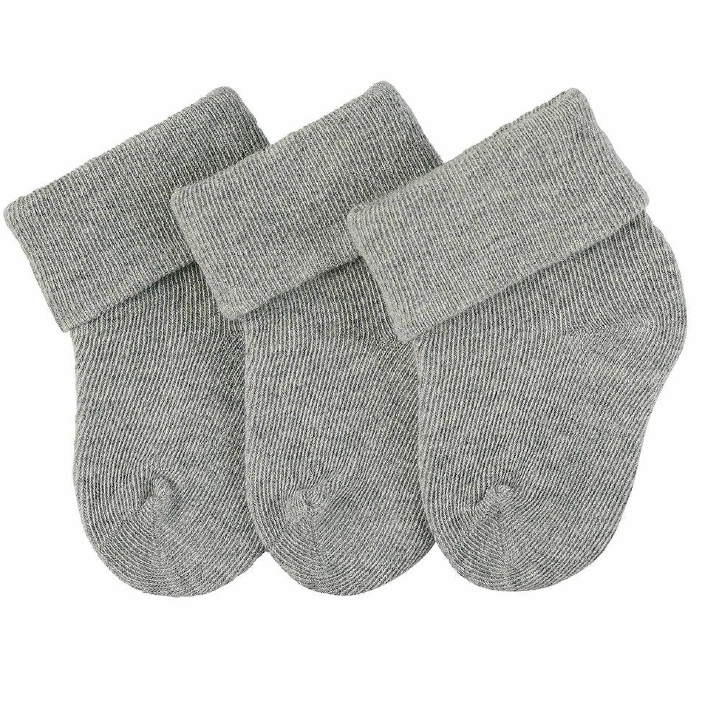 3er Pack Erstlingssocken mit Umschlag - Grau - Gr. 0 - 4 Monate