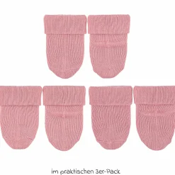 3er Pack Erstlingssocken mit Umschlag - Rosa - Gr. 0-4 Monate