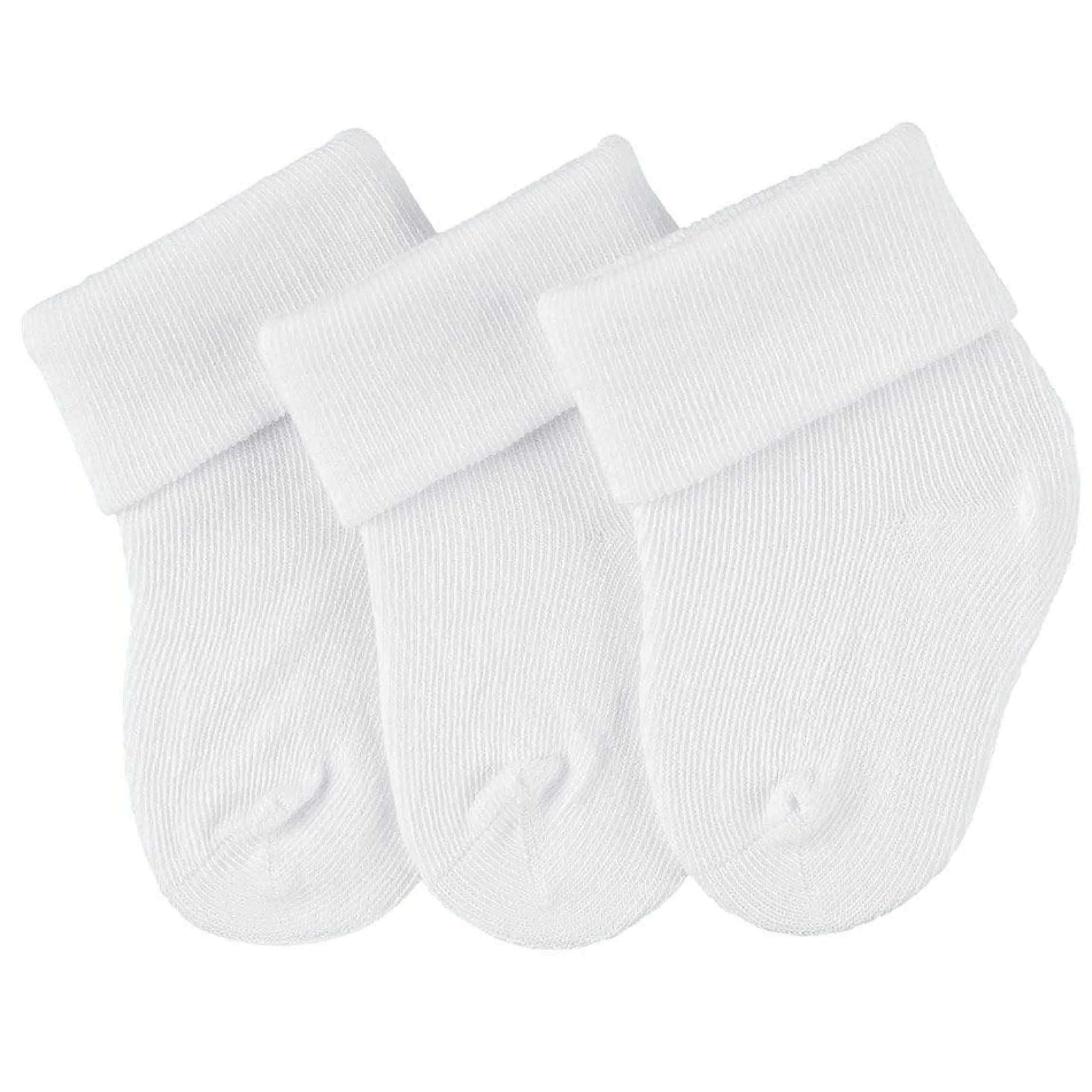 3er Pack Erstlingssocken mit Umschlag - Weiß - Gr. 0 - 4 Monate