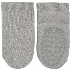 2er Pack Krabbelsocken Kurz Vollplüsch im Sohlenbereich - Grau Türkis - Gr. 17/18