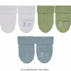 3er Pack Socken mit Umschlag - Grün Weiß Blau - Gr. 15/16