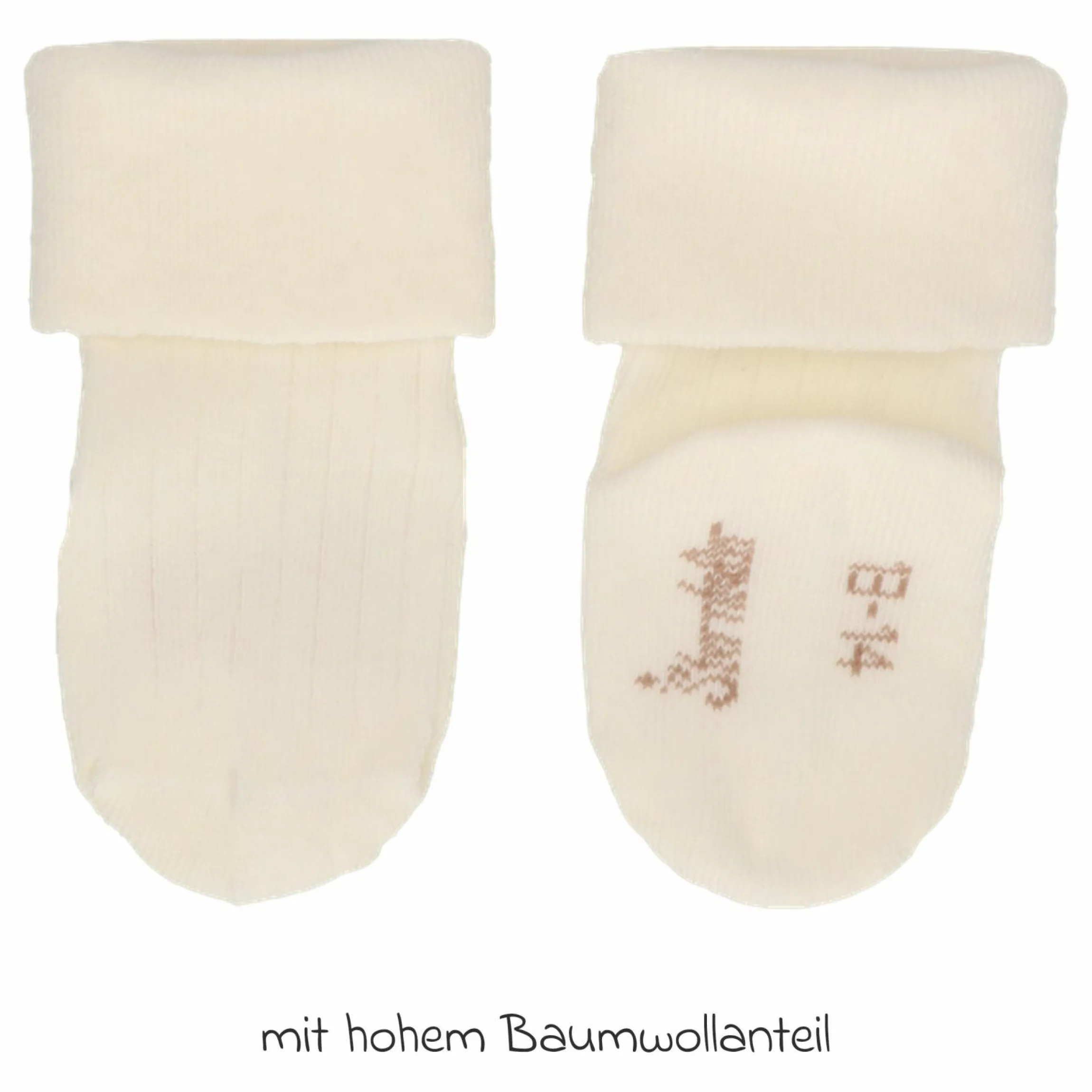 2er Pack Socken Rippenoptik - Offwhite Grün - Gr. 13/14