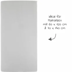 2er Pack Spannbetttuch für Kinderbett 60 x 120 / 70 x 140 cm - Weiß Hellgrau
