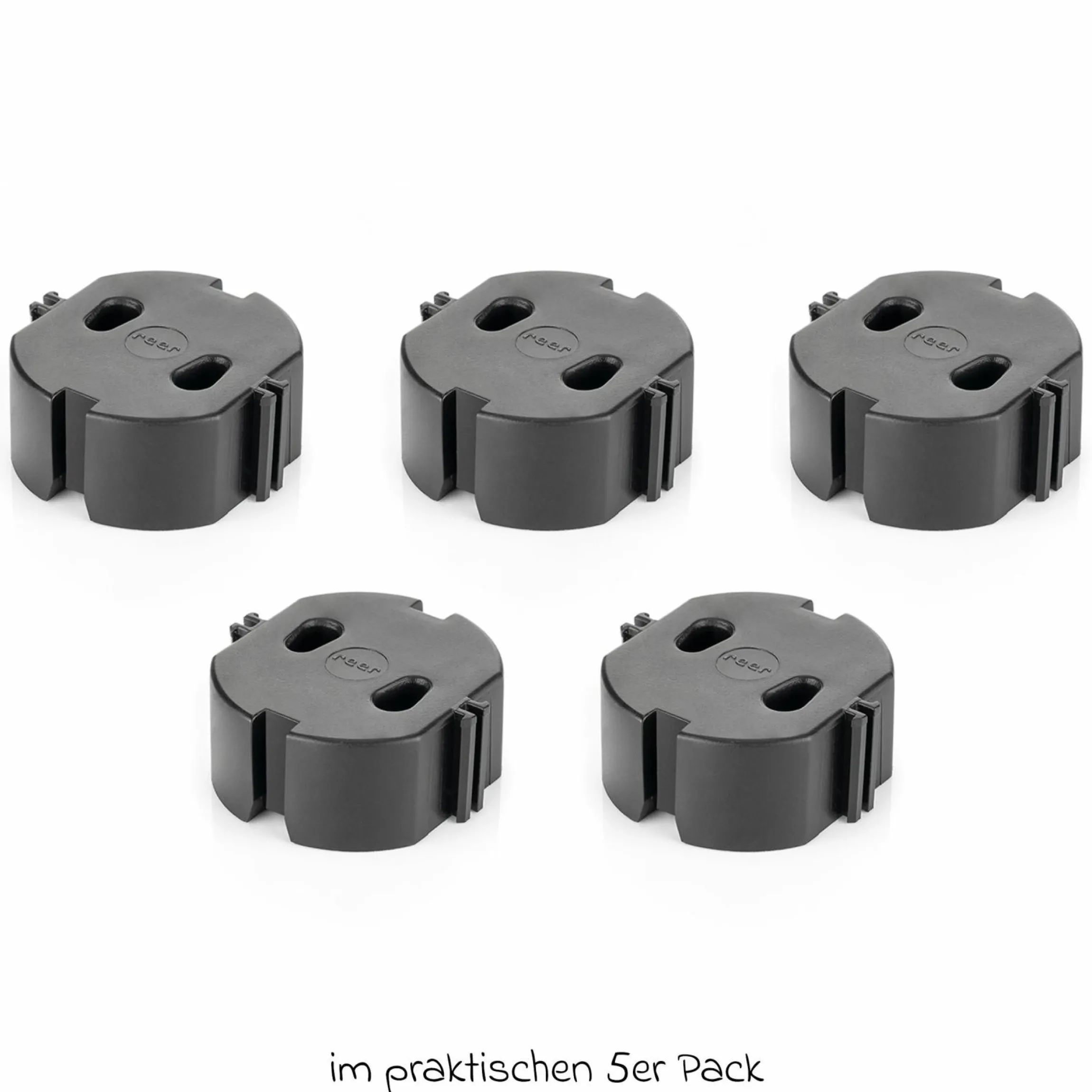 5er Pack Steckdosenschutz schnelle Montage ohne Kleben und Schrauben - Schwarz - Kollektion 2024