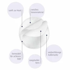 8er Pack Waschbare Stilleinlagen Mama inkl. Wäschenetz - Weiß