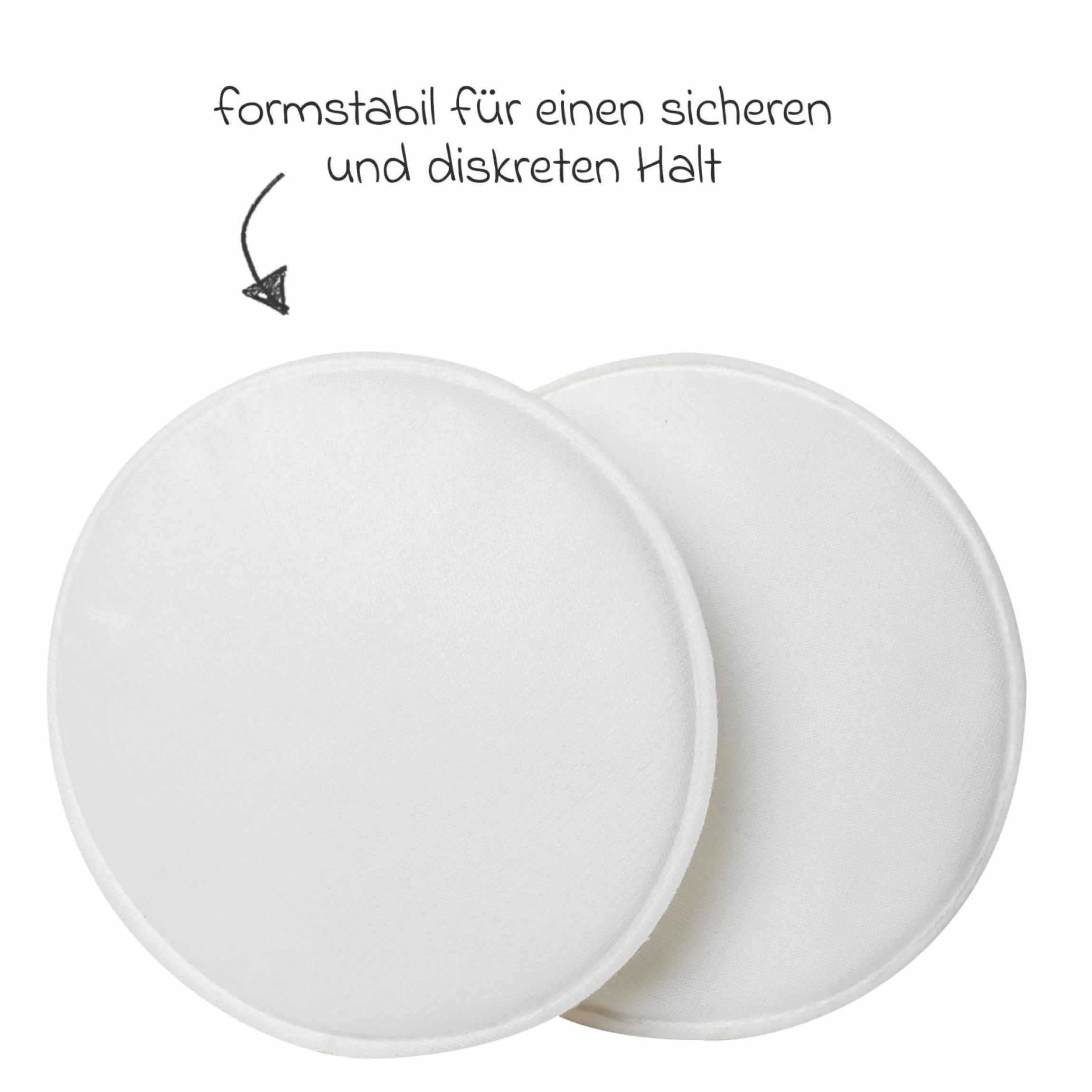 8er Pack Waschbare Stilleinlagen Mama inkl. Wäschenetz - Weiß