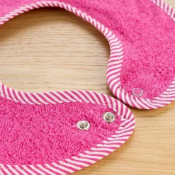 2er Set Riesen-Lätzchen mit Druckknöpfen - Dahlie Rosenpink