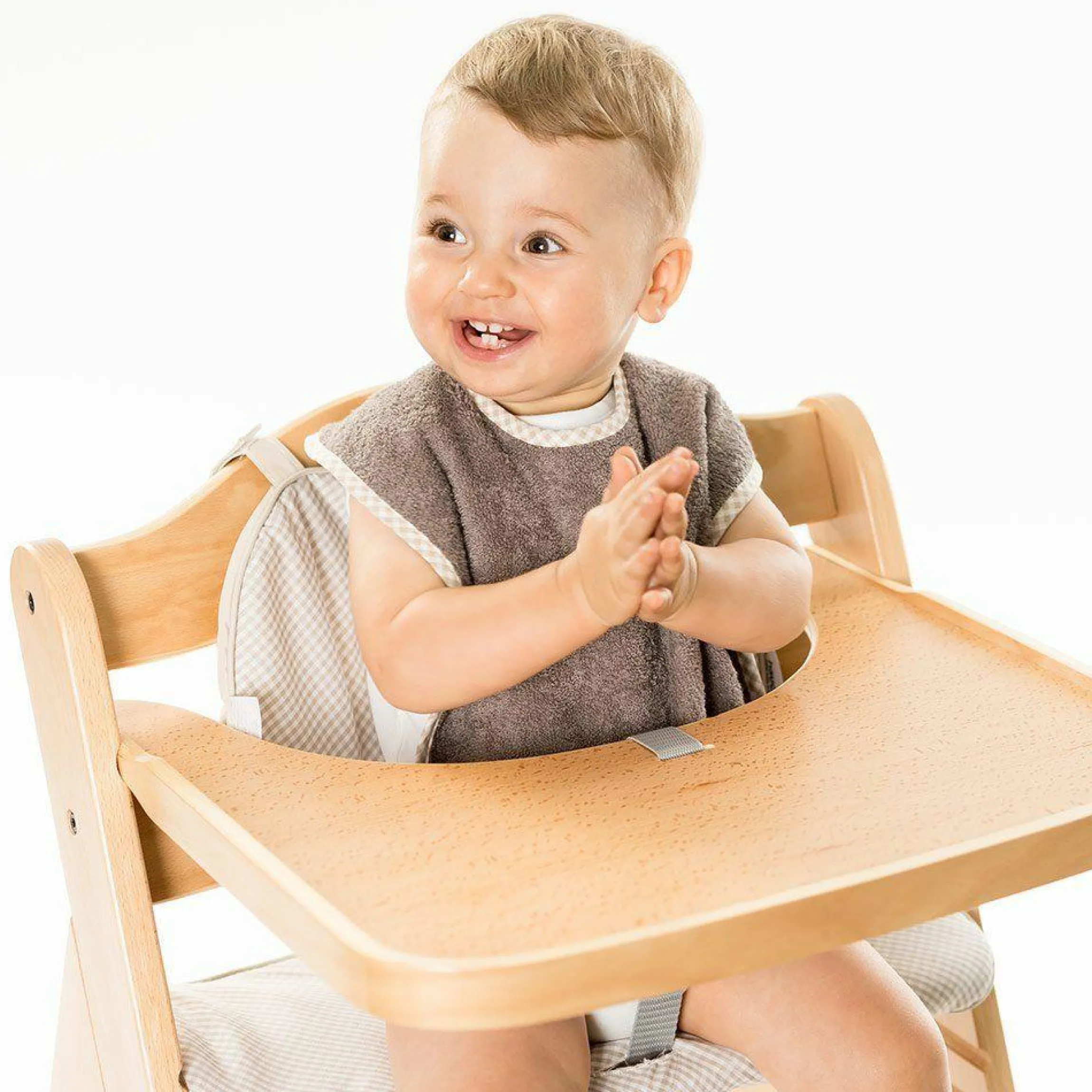 2er Set Riesen-Lätzchen mit Druckknöpfen - Natur Hellbraun