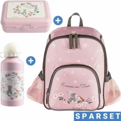 3er Set Rucksack, Brotdose & Trinkflasche - Emmi Girl