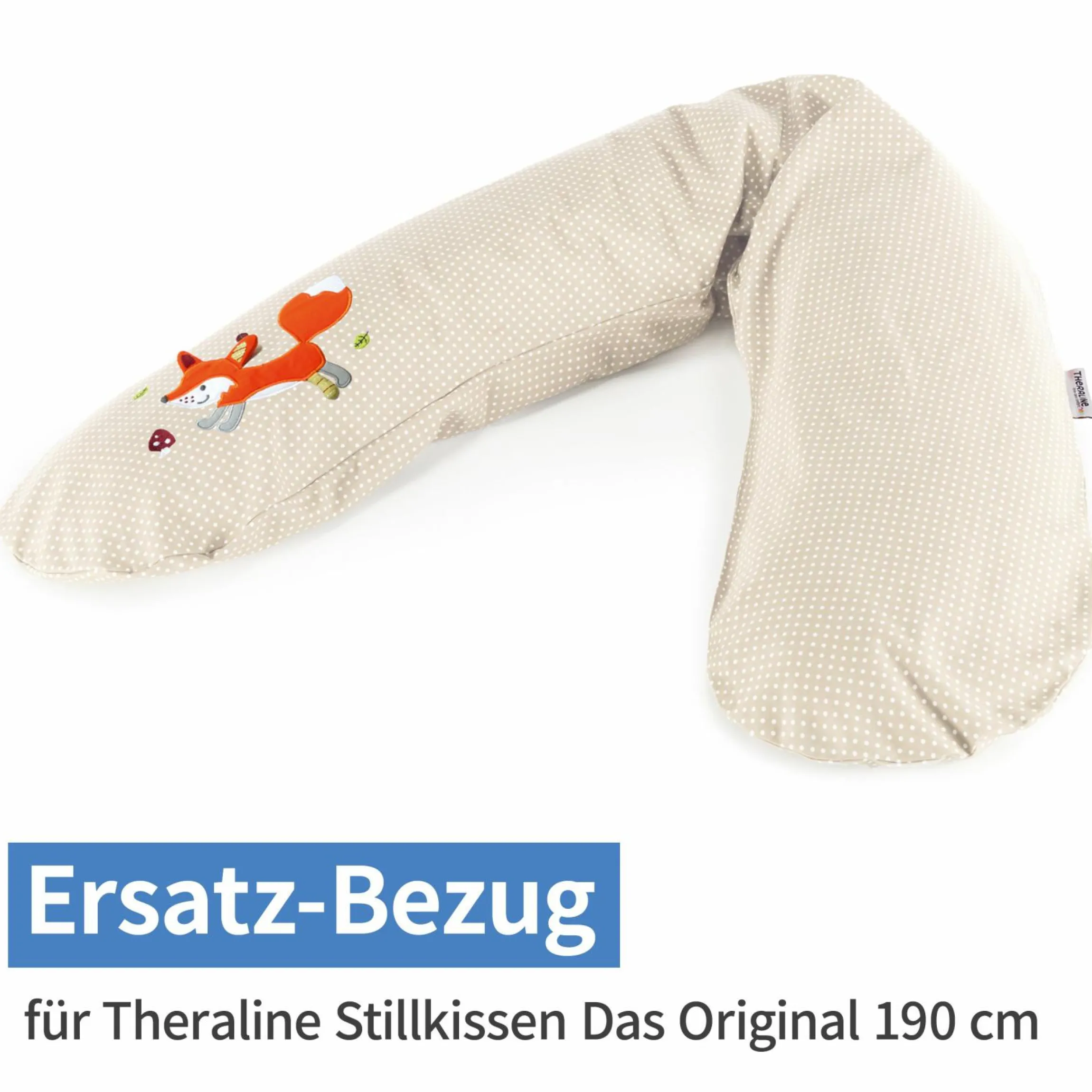 Ersatzbezug für Stillkissen Das Original 190 cm - Knister Fuchs - Punkte Beige