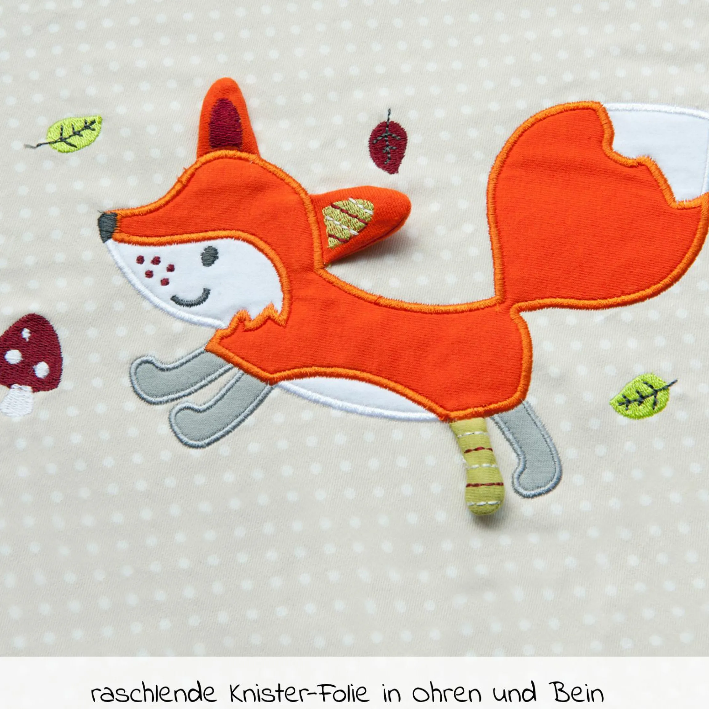 Ersatzbezug für Stillkissen Das Original 190 cm - Knister Fuchs - Punkte Beige