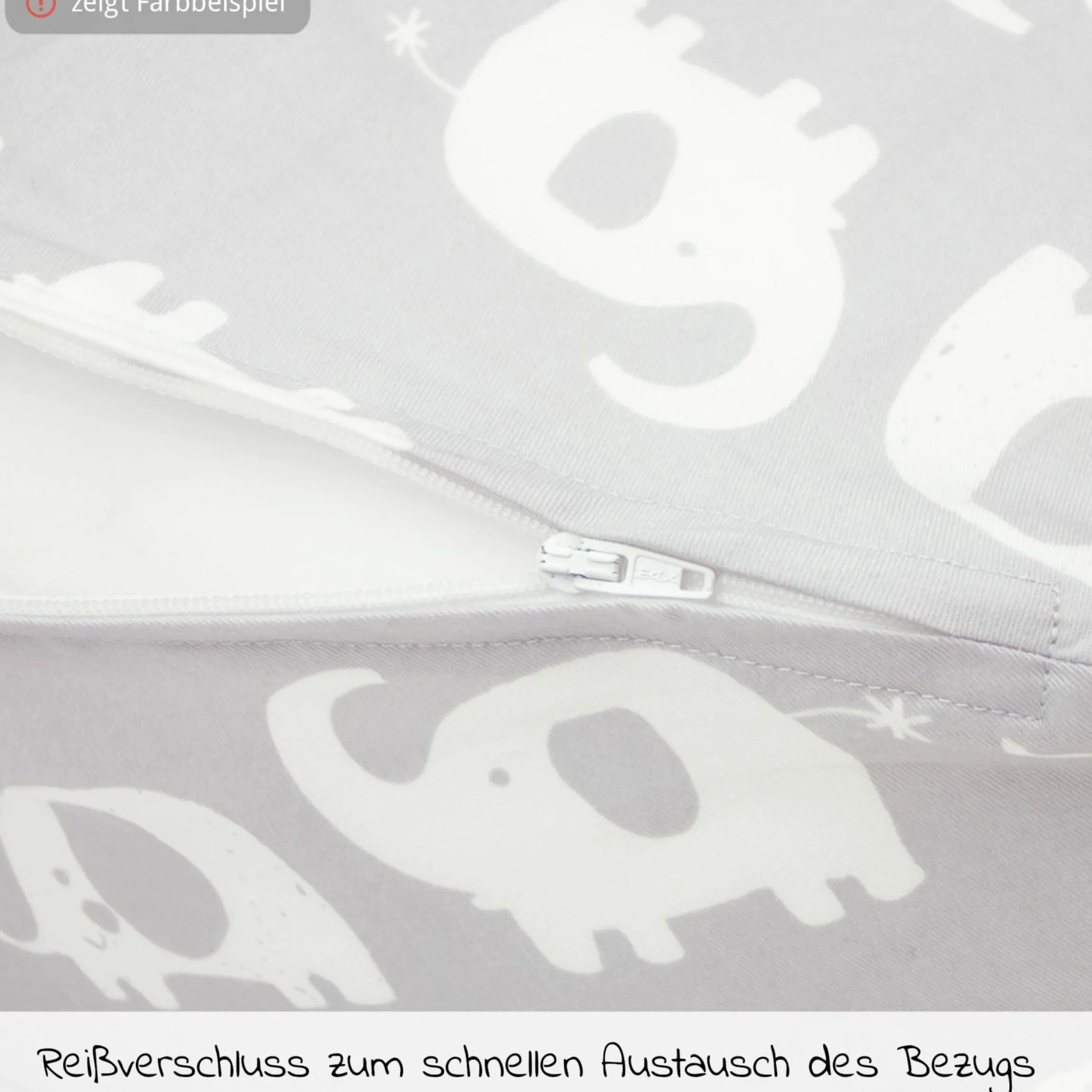 Ersatzbezug für Stillkissen Das Komfort 180 cm - Big Stars - Grau