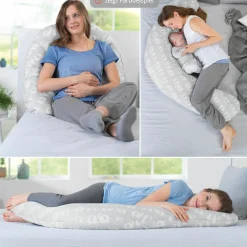 Ersatzbezug für Stillkissen Das Komfort 180 cm - Big Stars - Grau