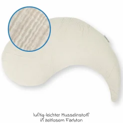 Ersatzbezug für Stillkissen Das Yinnie - Musselin 135 cm - Sandbeige