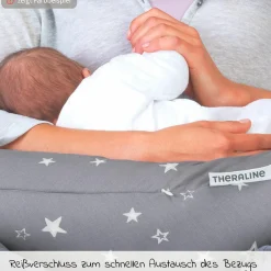 Ersatzbezug für Stillkissen Das Original - Bamboo 190 cm - Melange Mittelgrau
