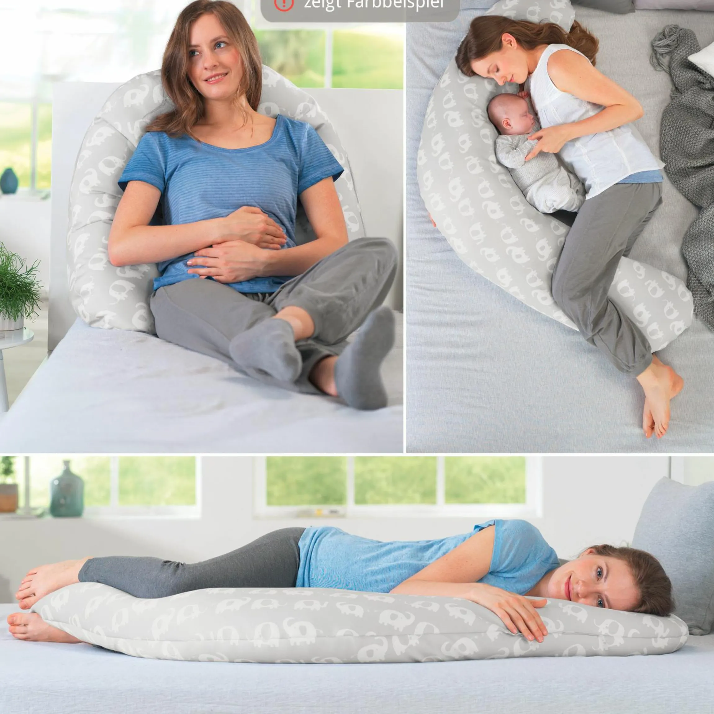 Ersatzbezug für Stillkissen Das Komfort 180 cm - Vöglein - Rosè