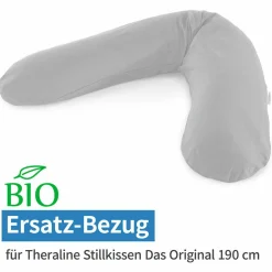 Ersatzbezug für Stillkissen Das Original BIO-Jersey 190 cm - Grau