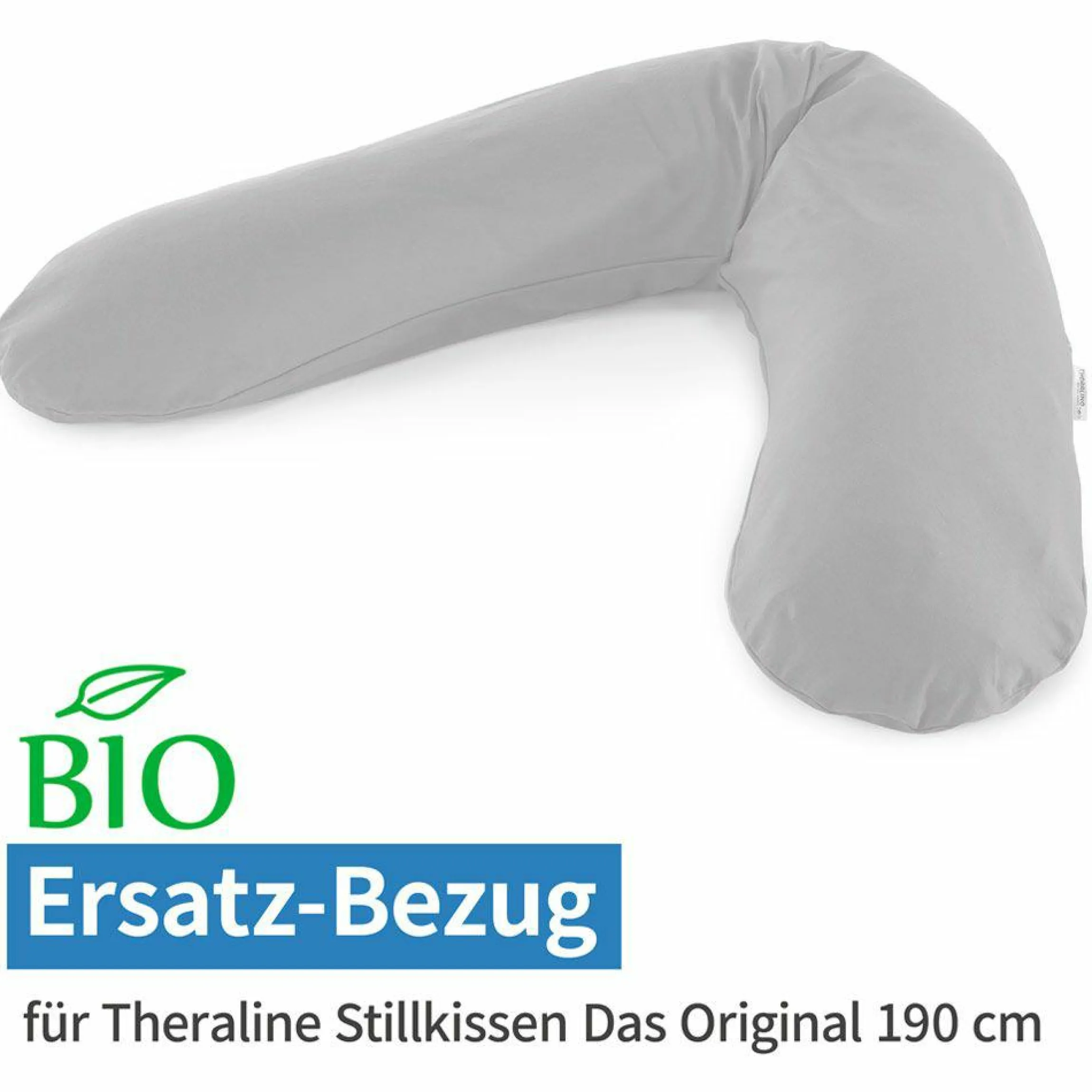 Ersatzbezug für Stillkissen Das Original BIO-Jersey 190 cm - Grau