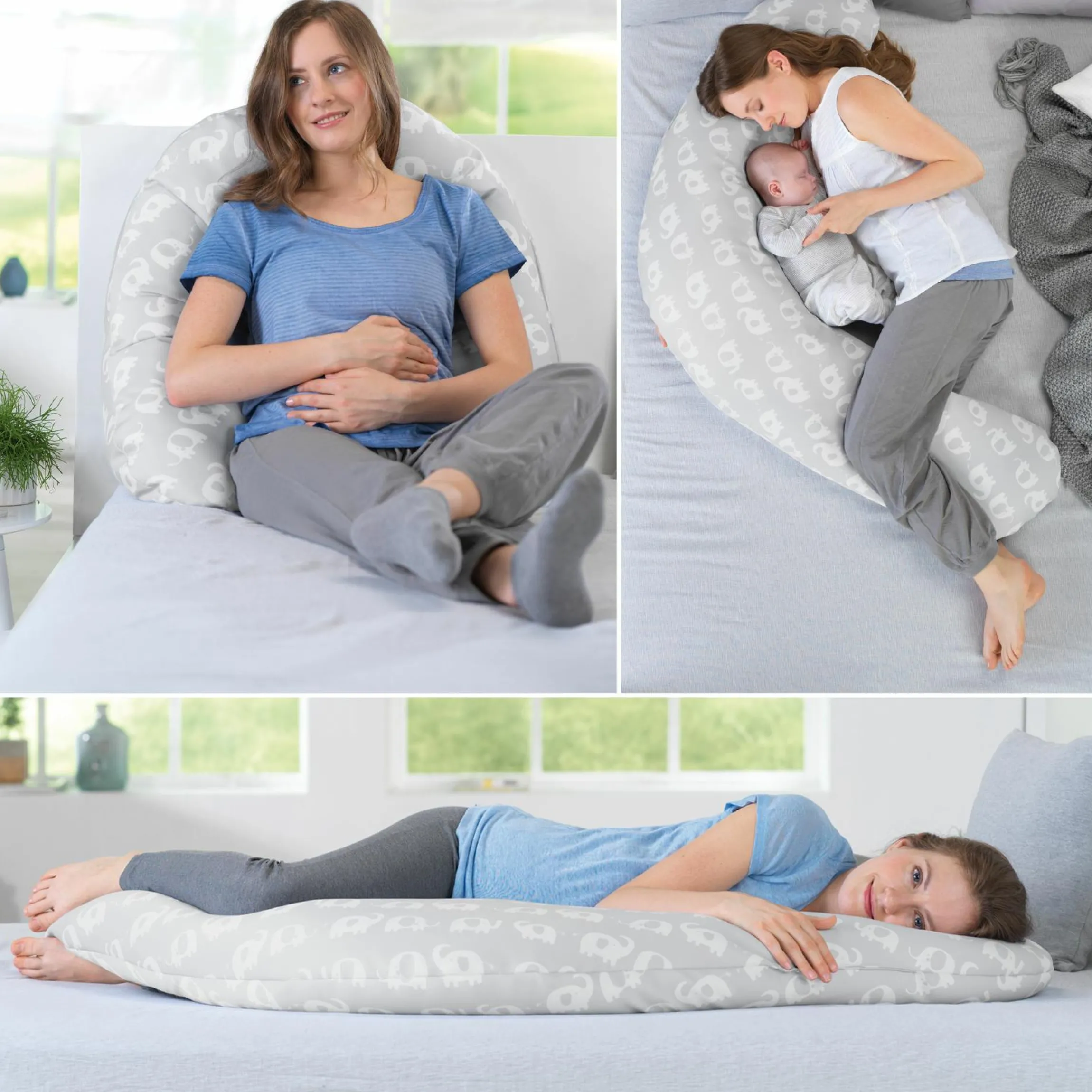 Ersatzbezug für Stillkissen Das Komfort 180 cm - Elefantenherde