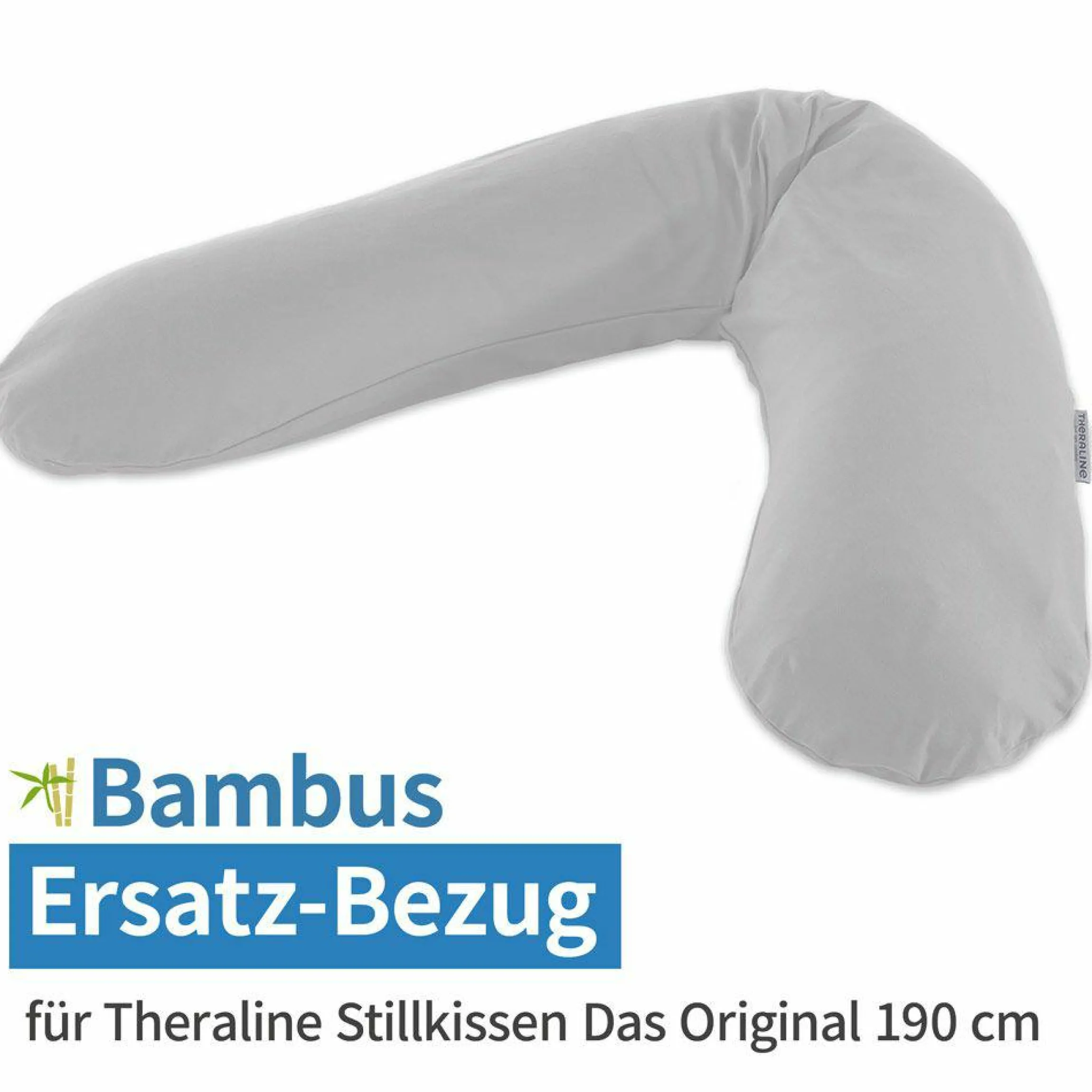 Ersatzbezug für Stillkissen Das Original - Bamboo 190 cm - Grau