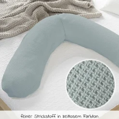 Ersatzbezug für Stillkissen Das Original - Feinstrick 190 cm - Nebelblau