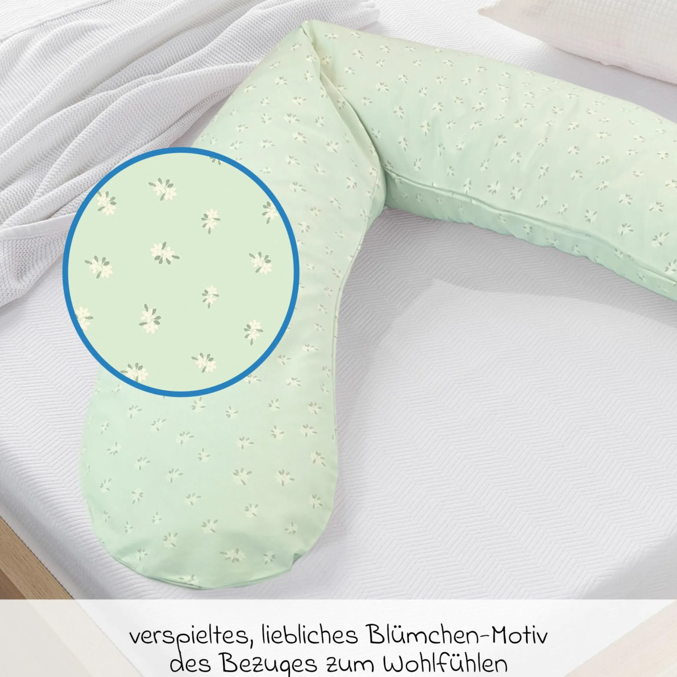 Ersatzbezug für Stillkissen Das Komfort 180 cm - Feine Blümchen