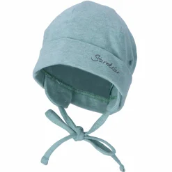 Erstlingsmütze Beanie zum Binden - Grün meliert - Gr. 43
