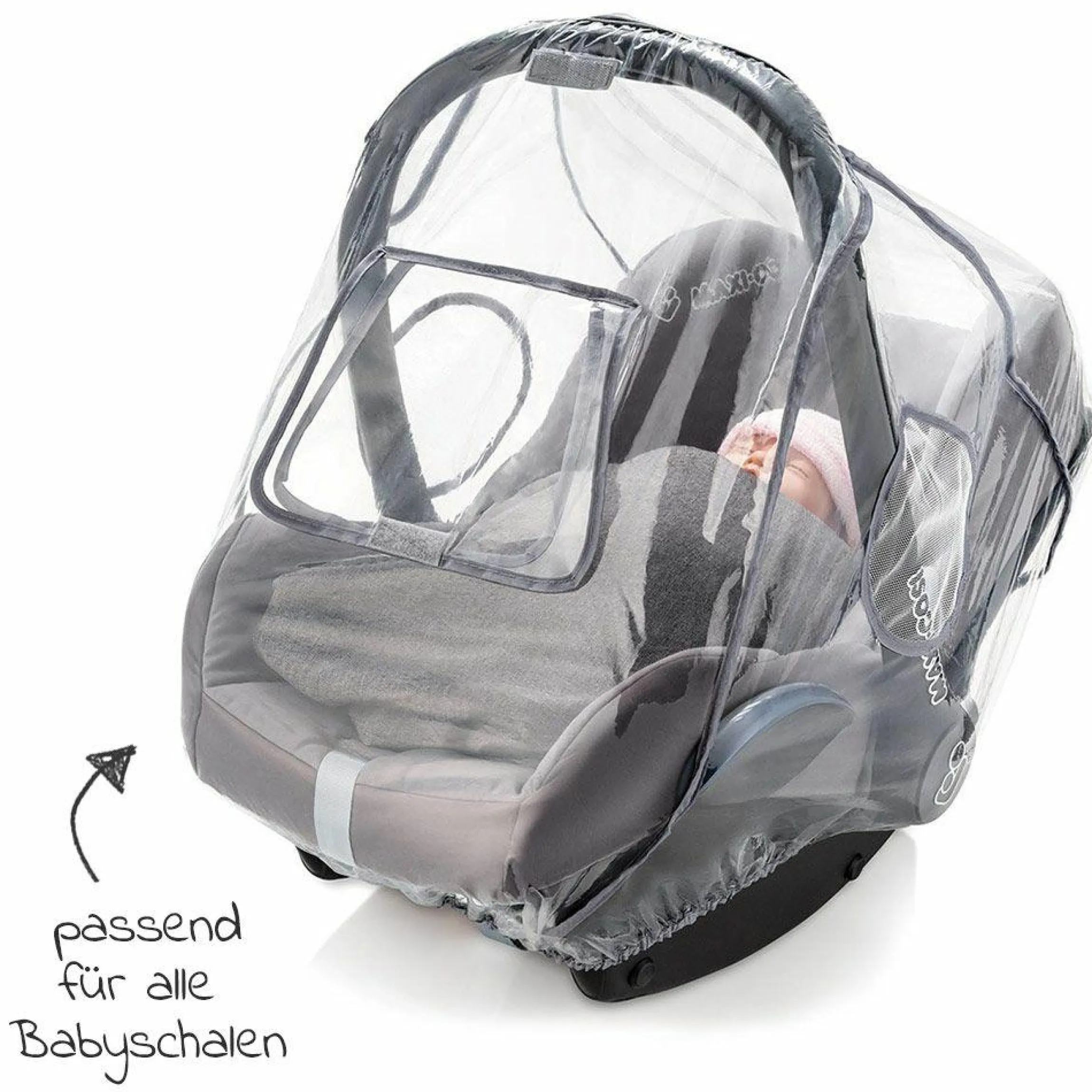 Erstlings-Schutz-Set für Babyschalen mit Insektenschutz & Regenschutz