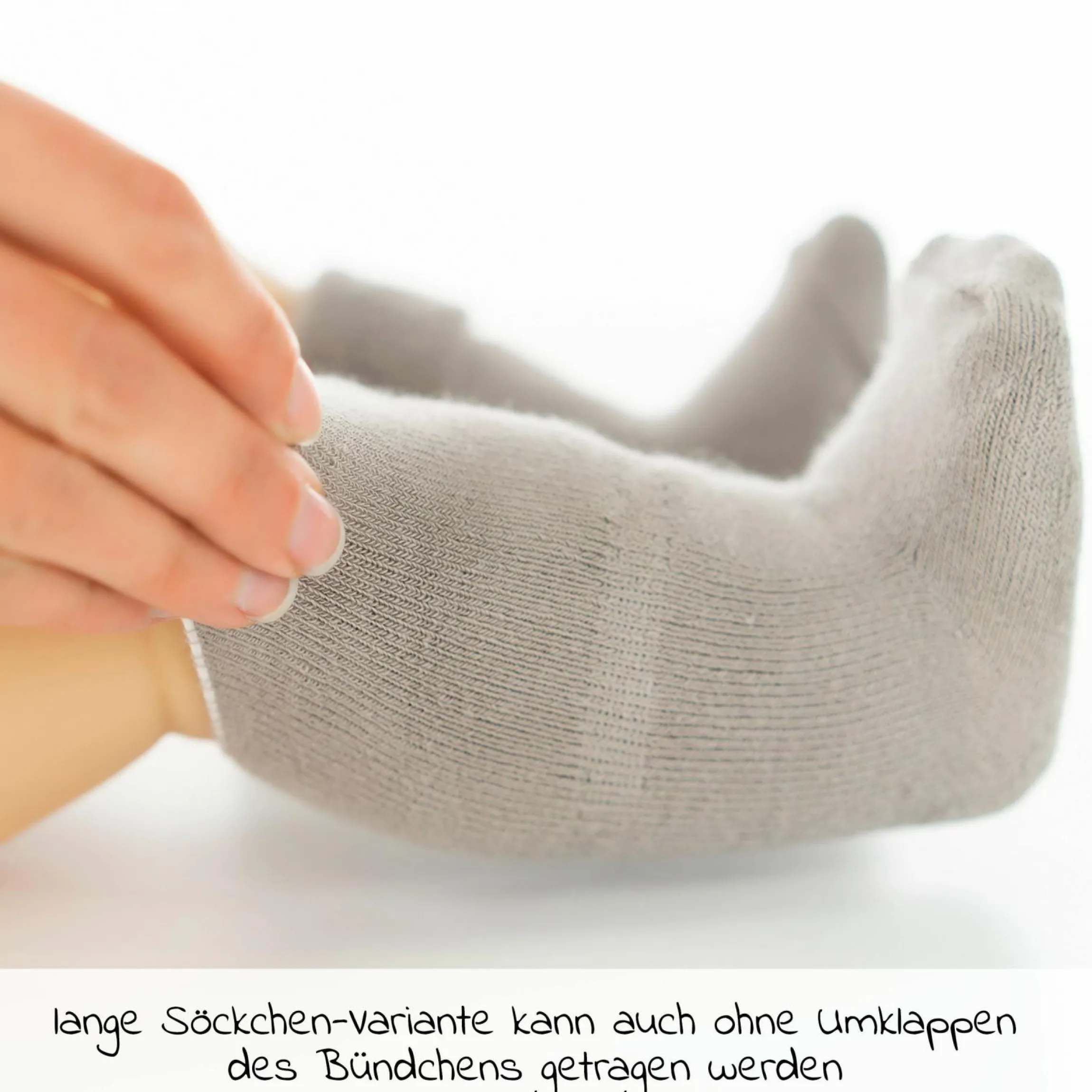 Erstlingssocken 6er Pack Baby Söckchen, 3 Paar mit Umschlag, 3 Paar ohne Umschlag - Gr. 0 - 3 Monate - Natur