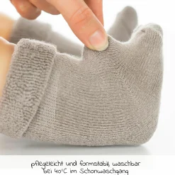 Erstlingssocken 6er Pack Baby Söckchen mit Umschlag - Gr. 0 - 3 Monate - Natur