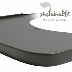 Essbrett & Tisch aus Holz für Alpha Hochstühle (Wooden Tray) - Charcoal