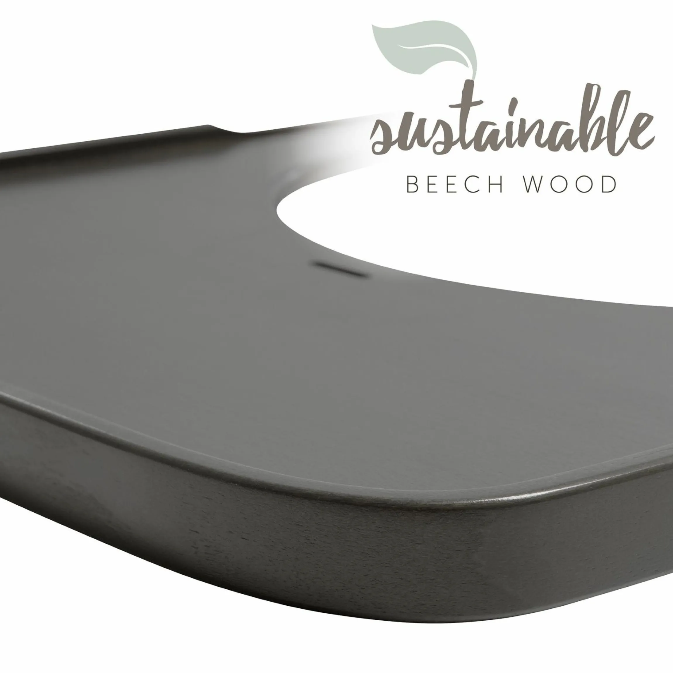 Essbrett & Tisch aus Holz für Alpha Hochstühle (Wooden Tray) - Charcoal