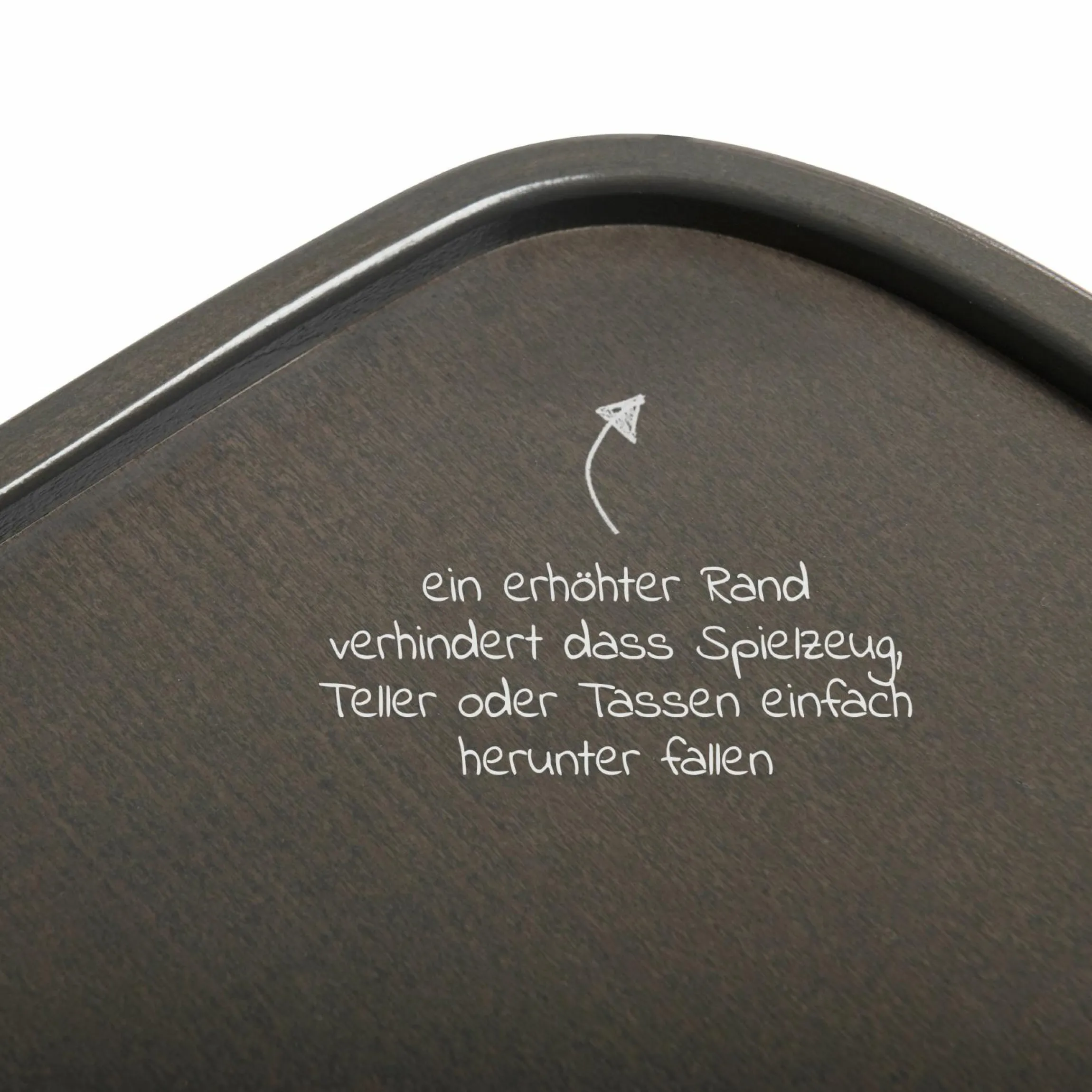 Essbrett & Tisch aus Holz für Alpha Hochstühle (Wooden Tray) - Charcoal