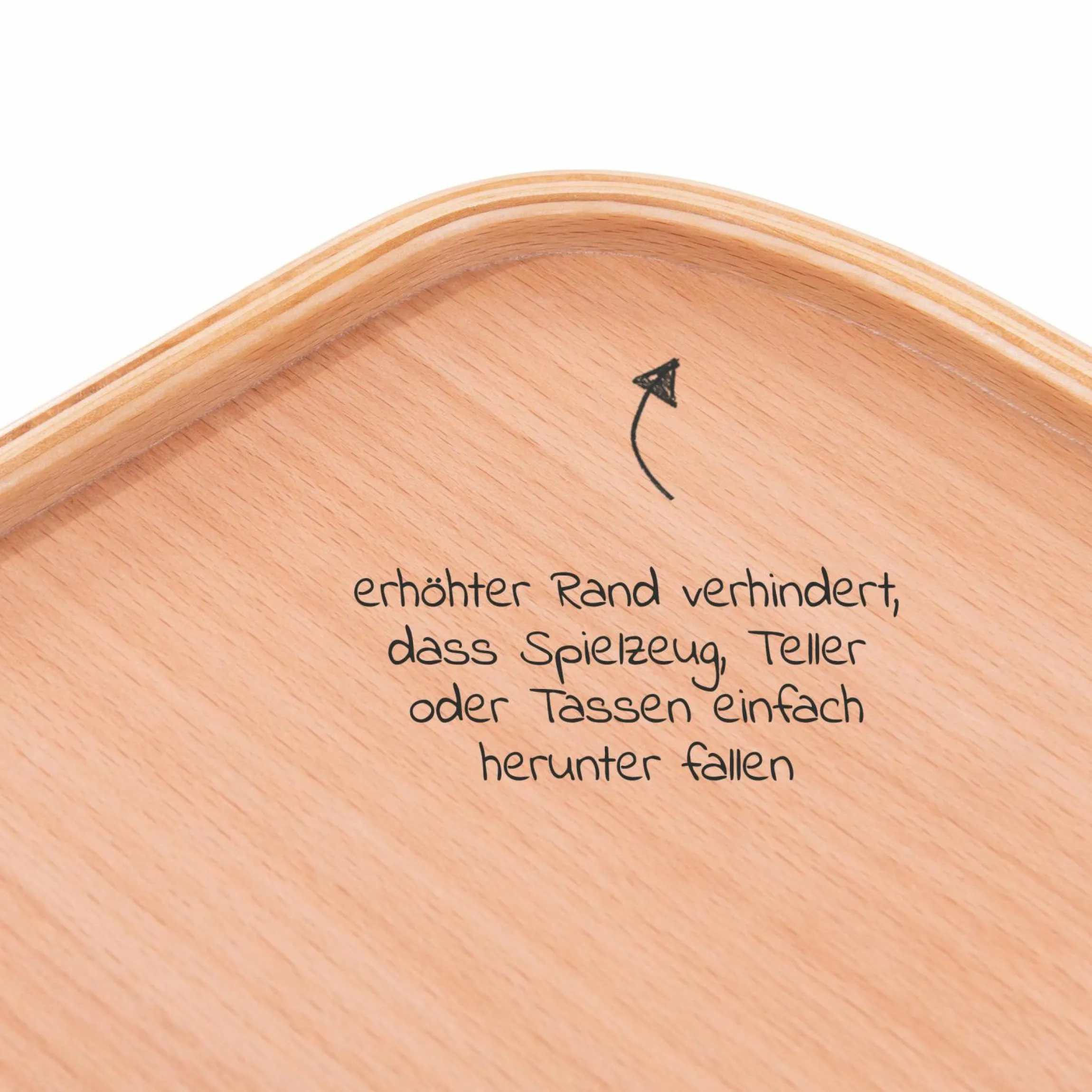 Essbrett & Tisch aus Holz für Alpha Hochstühle (Wooden Tray) - Natur