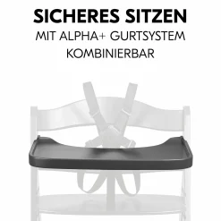 Essbrett & Tisch aus Holz für Alpha Hochstühle (Wooden Tray) - Dark Grey
