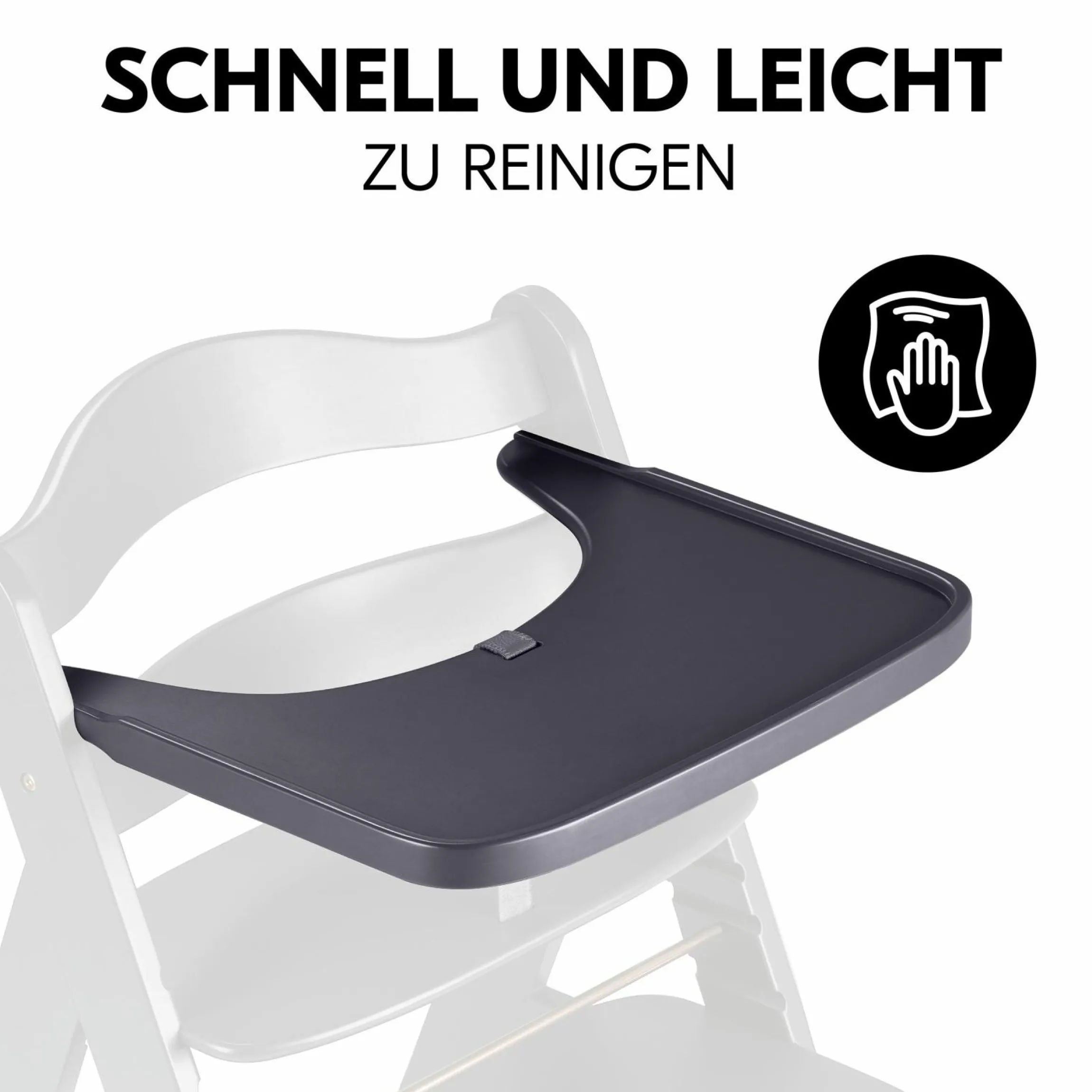 Essbrett & Tisch aus Holz für Alpha Hochstühle (Wooden Tray) - Dark Grey
