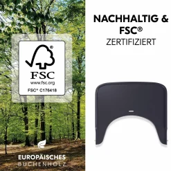Essbrett & Tisch aus Holz für Alpha Hochstühle (Wooden Tray) - Dark Grey