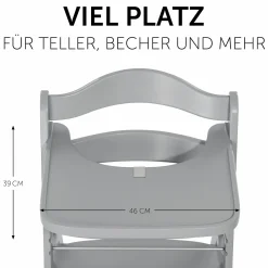 Essbrett und Tisch aus Holz für Alpha Hochstühle (Wooden Tray) - Grau