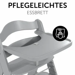 Essbrett und Tisch aus Holz für Alpha Hochstühle (Wooden Tray) - Grau
